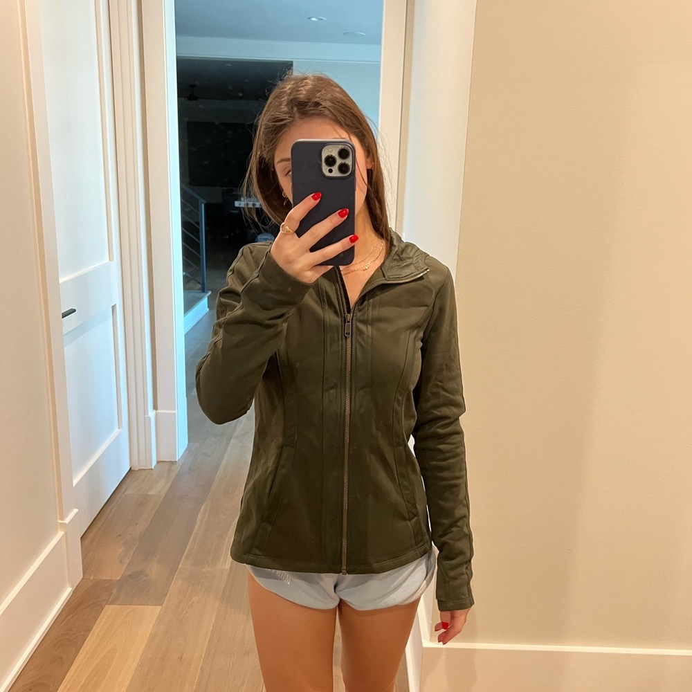 Athleta green workout zip up
